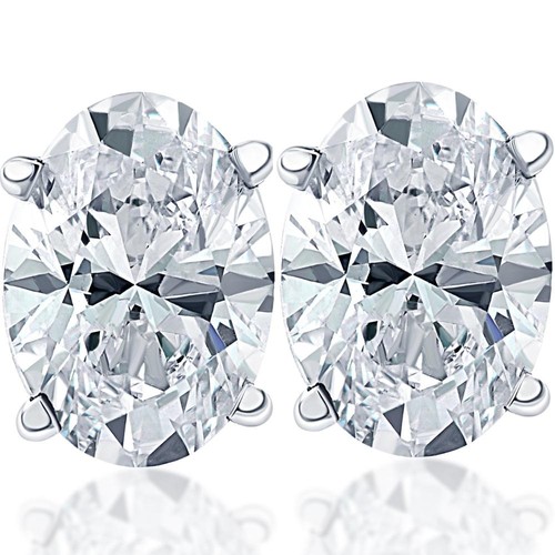 1-6Ct TW Oval Diamond Studs 14k Gold Lab Grown