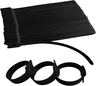 10 Inches 120 PCS Black Reusable Cable Ties,Multi-purpose Adjustable Cord Straps,Cable Organizer,Cord Wrap and Hook Loop Cords Management,Adjustable Cord Ties for Home,Garden,Office,Data Centers