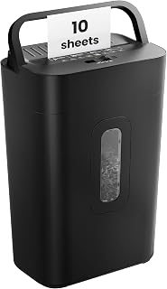 10-Sheet Cross Cut Paper Shredder for Home Office,P-4 High Security