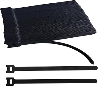 100 PCS 12 Inches Black Reusable Cable Ties,Multi-purpose Adjustable Cord Straps,Cable Organizer,Cord Wrap and Hook Loop Cords Management,Adjustable Cord Ties for Home,Garden,Office,Data Centers