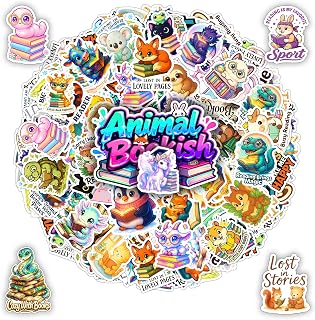 100 PCS Animal Bookish Stickers Pack, Book Reader Cute Reading Mark