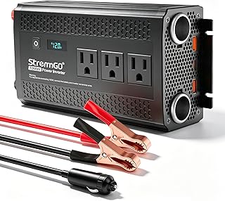 1000W Power Inverter for Vehicles, 12V DC to 110/120V AC Car Inverter with 3 AC Outlets, USB 24W/ PD 30W Fast Charger. (1000w-black)