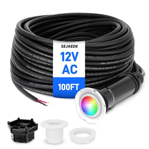 100FT 1.5in 18W LED Pool Light For Pentair GloBrite 12V AC RGB Color Changing