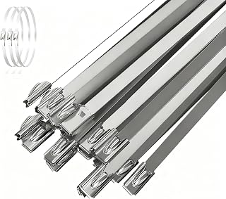 100Pcs 24Inch 304 Stainless Steel Cable Zip Ties 270lb Indoor & Outdoor Use