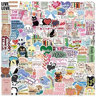 100pcs Book Stickers for Kindle, Bookish Reading Stickers for Laptop, Booktok Book Lover Clear Vinyl Case Gifts Accessories for Teens Adults