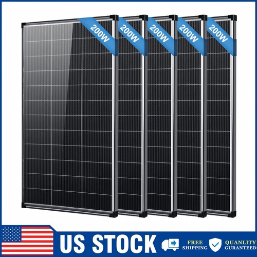 100W 200W 400W 1000W Watt 18V Solar Panel Mono N-Type Charger RV Home Off-Grid