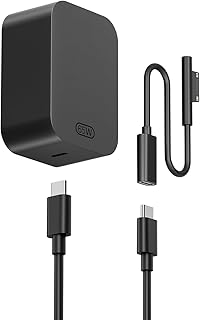 10ft Charger for Microsoft Surface Pro 11, 10, 9, 8, 7+, 7, X, 6, 5, 4, 3, 65W Power Adapter for Windows Surface Laptop 7/6/5/4/3/2/1, Go Tablet, Book 3/2/1, 10ft USB-C Cable, Original Quality