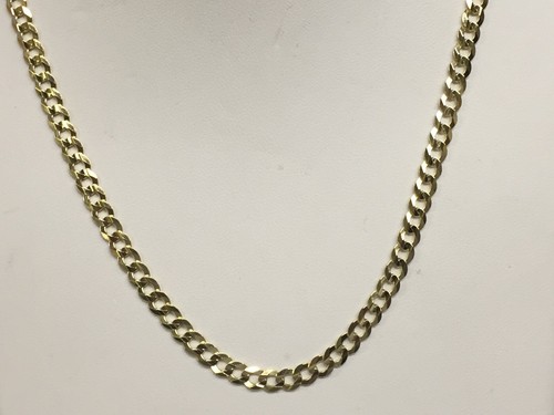 10k Yellow Gold 24" Solid Concave Cuban Curb Link Chain Necklace 4.7mm 12 Grams