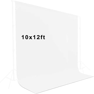 10X12ft White Backdrop for Photography, Polyester Background for Photography for Product Protrait Photoshoot or Parties Decoration