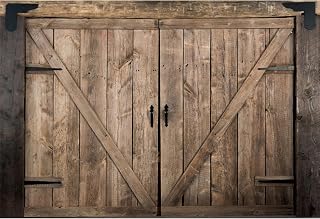 10x8ft Rustic Brown Barn Door Backdrops for Photoshoot Old Wooden Door Western Cowboy Farmhouse Photography Background Cowboy Birthday Baby Shower Wedding Ceremony Vinyl Video Background