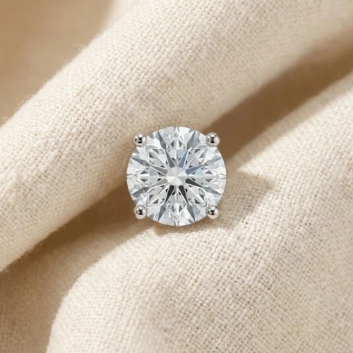 1/2 - 2 Ct Single Diamond Stud in 14k Gold One Earring Lab Grown