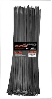 12 Inch Zip Ties Double Sided Toothed,100 LBS Tensile Strength Heavy Duty Cable Wire Ties With Self-Locking Adjustable More Durable Nylon Tie Wraps for Indoor Outdoor（100 Pack）