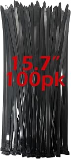 120lb Zip Ties Heavy Duty 15 Inch 100pcs, Large Black Cable Tie Actual 15.7 In, Thick Heat Resistant Zipties, Big Wide Wire Ties, Industrial Tie Wraps for Outdoor Use