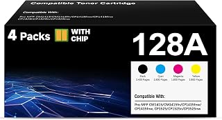 128A Remanufactured Toner Cartridge Replacement for HP CE320A 128 A 4-Pack