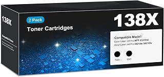 138X Black Toner Cartridge MFP 3101fdw 3001dw Compatible for HP 138X 138A | 138X Black Laser Jet Toner Cartridge with Chip for Laser Jet Pro MFP 3101fdw MFP 3101sdw 3001dw 3001fdw Printer W1380X W1380A