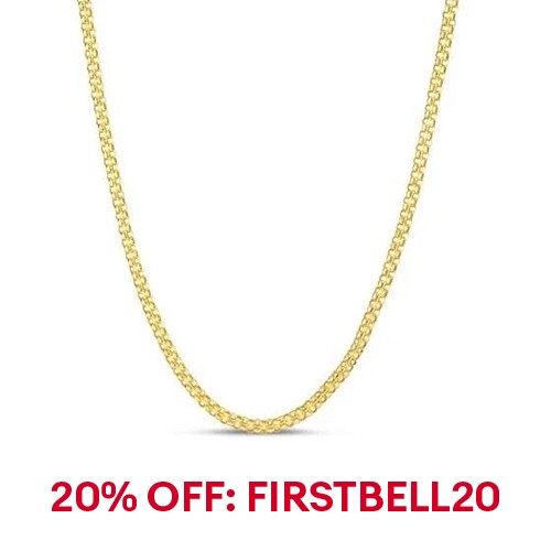 14k 18" Yellow Gold 2.5mm Bismark Two Row Link Chain Necklace 2 Grams