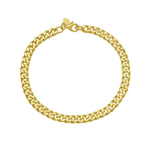 14k Yellow Gold 7" Faceted Cuban Curb Link Chain Bracelet 2.1 Grams 4.5MM