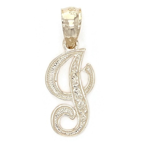 14k Yellow or White Gold Initial Letter I Alphabet A-Z Charm Pendant