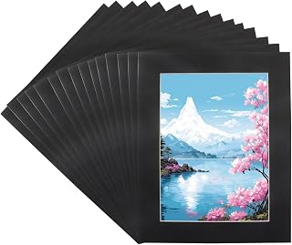 15 Pack 6.5x8.5 Picture Mats, Designed for 4.5x6.5 Pictures, Photo Frames, Artworks, Prints and Professional Display with Enhanced Fit and Protection, Black