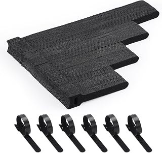 150PCS Cable Ties, 4+6+8+10 inch Cable Ties for Cable Management, Adjustable Fastening, Multi-Purpose Reusable Hook and Loop for Home, Office and Garage，Black