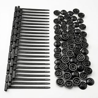 150Pcs Universal Cable Tie Buckle, Zip Ties for Automotive Repair | Zipper Clips for Cars, T Style Zip Ties Button Fixion Tools, Automotive Plastic Rivet Push Pin, Auto Body Parts Trim Bumper.