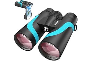 15x55 UHD Binoculars for Adults High Powered with Phone Adapter - Large View, BAK4 Prism, Waterproof, Lightweight for Bird Watching, Hunting, Cruise, Travel, Camping (Blue)