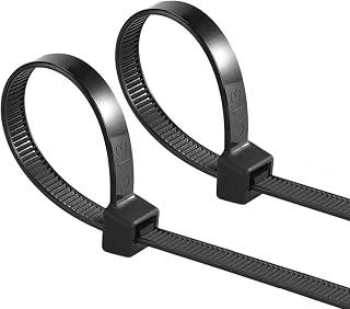 16 Inch Black Large Zip Ties Heavy Duty 60 PCS, 200 LBS Ultra Strong Plastic Wire Ties, Large Cable Ties Extra Long Tie Wraps, Indoor and Outdoor UV Resistant