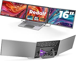 16" Laptop Screen Extender, 1200P FHD Ultra-Slim Triple Portable Monitor | Plug & Play with HDMI/Type-C, for Laptop 13"-17.3", Travel Dual Monitor Compatible with Win/Mac/Android (No Driver Required)
