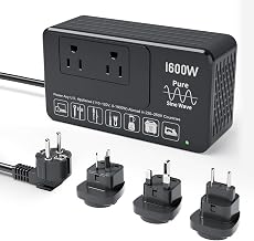 1600W 220V to 110V Step Down Voltage Converter, Pure Sine Wave | Protects Sensitive Electronics | Stable & Clean Power | Runs Quietly | Less Heat & Noise