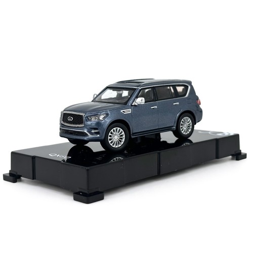 1:64 Scale INFINITI QX80 2020 Blue Diecast Model Car Kids Gift Toy+Acrylic Case