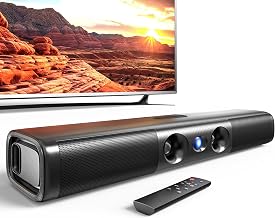 17 Inch Sound Bar for Smart TV, 60W Soundbar with Deep Bass | Dual-Horn Port, Crystal Dialogue, Bluetooth 5.3, ARC/Optical/AUX Inputs, Compact Speaker for TV/Projector/PC/Gaming/Bedroom