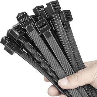 18 Inch Black Zip Ties Heavy Duty 500 Pack Long Cable Ties, 300 LBS Ultra Strong Tensile Strength, Self-Locking UV Resistant for Indoor and Outdoor Use