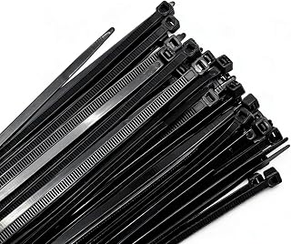 18 Inch Zip Ties Black 300 pieces Nylon Cable Ties 60 lbs Tensile | UV Resistant Nylon Cable Ties Black Heavy Duty 60 lbs Tensile Strength Weather Resistant for Garden Outdoor Electrical Cords