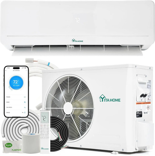18000 BTU Mini Split AC Heat Pump 20 SEER2 230V Inverter WiFi Alexa 1250 Sq. Ft