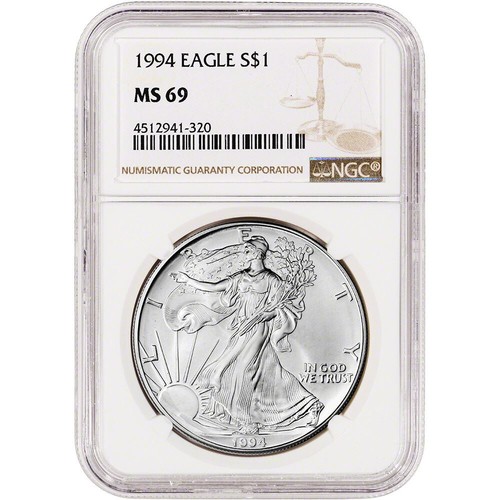 1994 American Silver Eagle Coin - NGC MS69