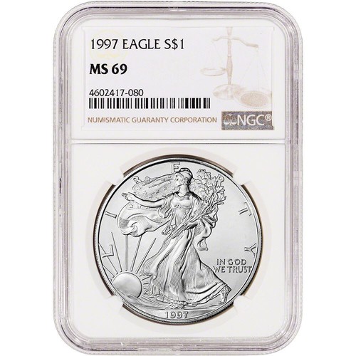 1997 American Silver Eagle Coin - NGC MS69