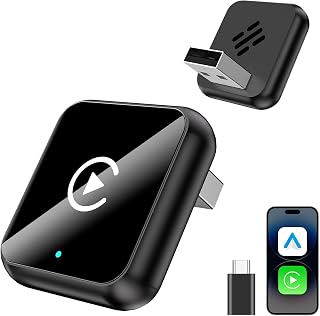 2-in-1 Wireless CarPlay Android Auto Adapter, Plug & Play CarPlay Adapter,Fast Auto Reconnect,Convert Wired to Wireless for Factory Cars,Wide Compatibility for Most Cars