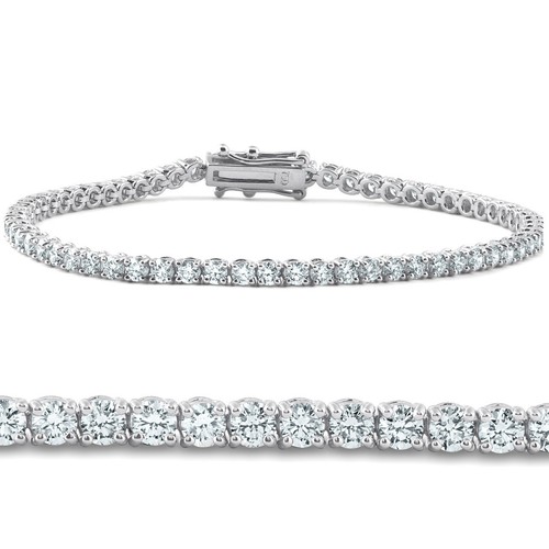 2 - 20Ct Diamond Tennis Bracelet 7" 14k Gold Lab Grown