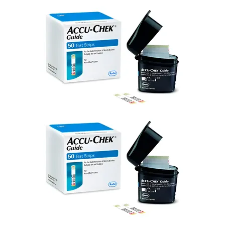 2 Cajas Selladas Tiras Reactivas Accu Chek Guide Total 100 Negro