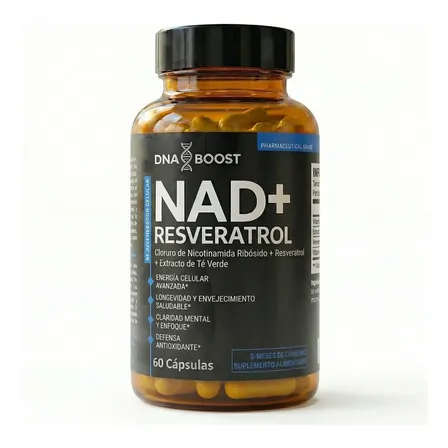 2 Meses Dna Boost Nad+ Resveratrol Antienvejecimiento X60 Sin Sabor