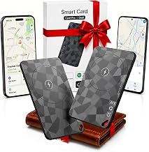 (2 Pack) 2026 Wallet Tracker Card (iOS and Android) Slim Tracking Card, 6-12 Years Battery Bluetooth Smart Card, Work with Apple Find My & Google Find Hub, GPS Locator for Passports, Keys, Backpack