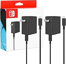 2-Pack Charger for Nintendo Switch, 45W AC Adapter Fast Charging with 2-Pack 10ft Detachable USB C Cable, Compatible with Switch/OLED/Lite, Steam Deck, Support TV Mode, Original Quality