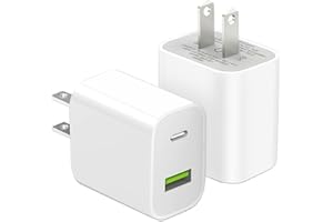 2 Pack USB C Charger Block, Dual Port Type C Wall Charger Fast Charging 20W Power Adapter Cube for iPhone 14/14 Pro/14 Pro Max/14 Plus/13/12/11, XS/XR/X, iPad, Samsung, More