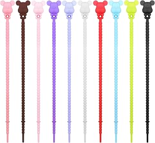20 PCS Silicone Cable Ties Reusable Cable Ties Reusable Silicone Cable Management Organizer Cable Straps Cord Ties Multi-Purpose Cable Tie for Home Office Garden Kitchen Workshop