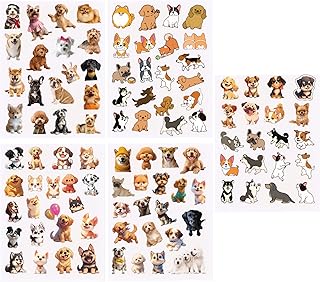 20 Sheets Dog Scrapbook Stickers, 396 PCS Vintage Scrapbook Supplies, Pet Dog Plastic Stickers Warterproof Scrapbook Supplies for Planner Water Bottle Laptop Decos