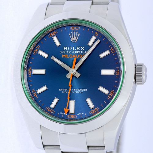 2018 Card Rolex Men's Milgauss Z-Blue Green Stainless Steel Watch 116400GV