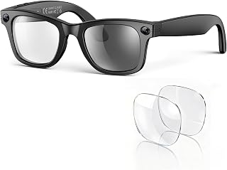 2026 AI Smart Glasses with Camera,4K HD Video & Photo Capture,Real-Time Translation,Recording Glasses with AI Assistant,Open-Ear Audio,Object Recognition Glasses (Photochromic Lens+Blue Light Lens)