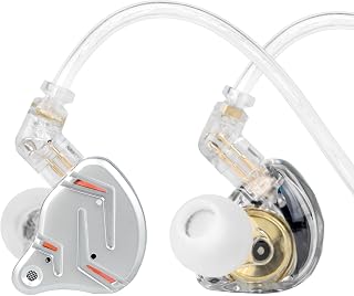 2026 Latest KZ ZST PRO X in Ear Monitor Headphones, 1BA 1DD Hybrid Driver Wired Gaming Earbuds, Deep Bass Sound Wired Ear Buds, HiFi IEM for Gaming Music Singer Musician Drummer DJ (with mic, Silver)