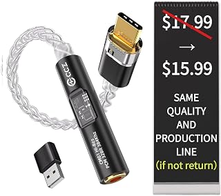 2026 Latest USB C DAC Audio Adapter with Headphone Amplifier, USB C to 3.5mm Audio Adapter for Wired Headphones, Hi-Res Type C DAC Compatible with iPhone 15, Android, Laptop & Tablet