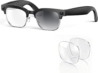 2026 Smart AI Glasses with Camera,4K HD Video & Photo Capture,Real-Time Translation,Recording Glasses with AI Assistant,Open-Ear Audio, Object Recognition (Photochromic Lens+Blue Light Lens)